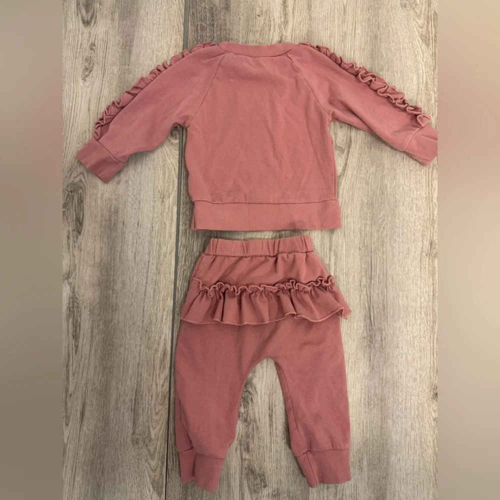 Pink Ruffle Sleeve Toddler Set